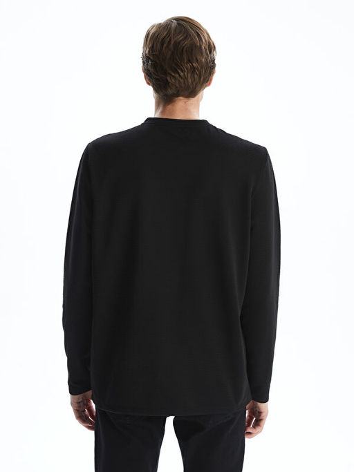 Bisiklet Yaka Uzun Kollu Erkek Sweatshirt