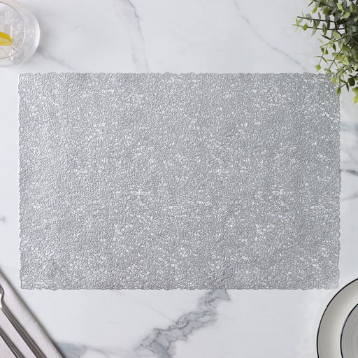 Салфетки сервировочные на стол Доляна «Соломка», 30×45 см, 4 шт., серебряные