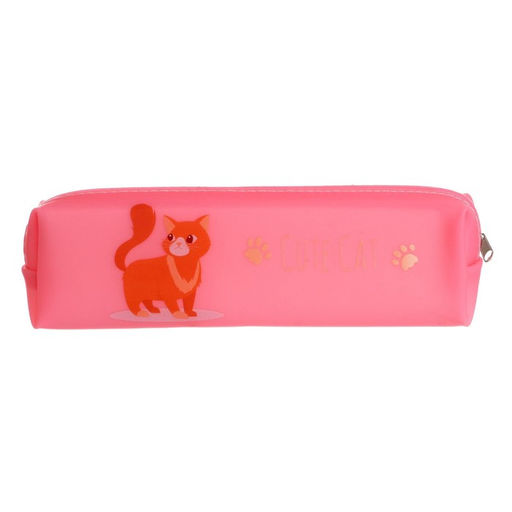 Пенал школьный на молнии «Кошечка», МИКС