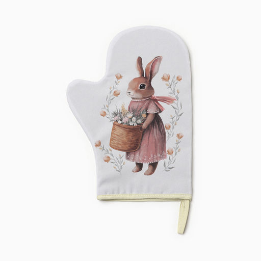 Варежка-прихватка «Доляна. Зайчиха», 20×28 см, 35% хлопок, 65% п/э, ватин 250 г/м²
