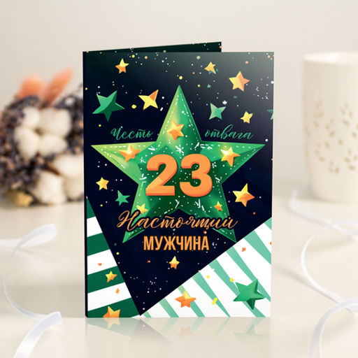 Открытка 4 шоколадки Честь, отвага - настоящий мужчина (23 февраля) - 8 чудо фото 2
