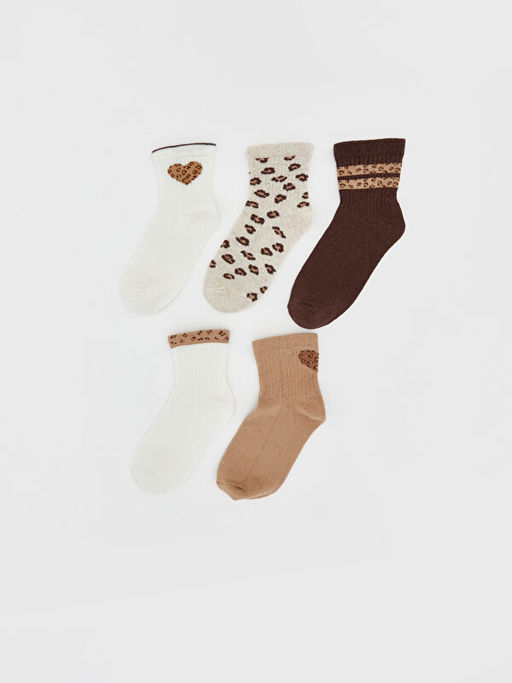 Desenli K?z ?ocuk Soket ?orap 5li