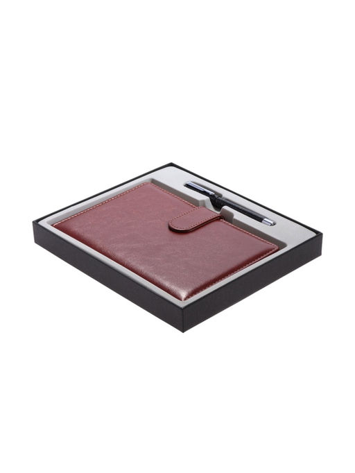 Ежедневник недатированный А5, 112 листов, в линейку, с ручкой, подарочная коробка, коричневый - Simaland фото 3