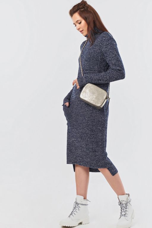 Платье теплое миди с высоким горлом - Fly фото 6