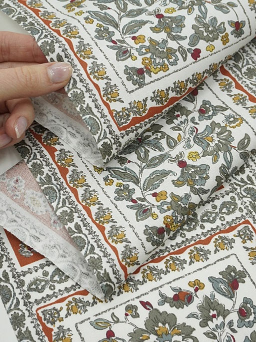 Сатин Асмина цв.т.оранжево-коричневый, ш.1.6м, хлопок-100%, 110гр/м.кв - Купава фото 6