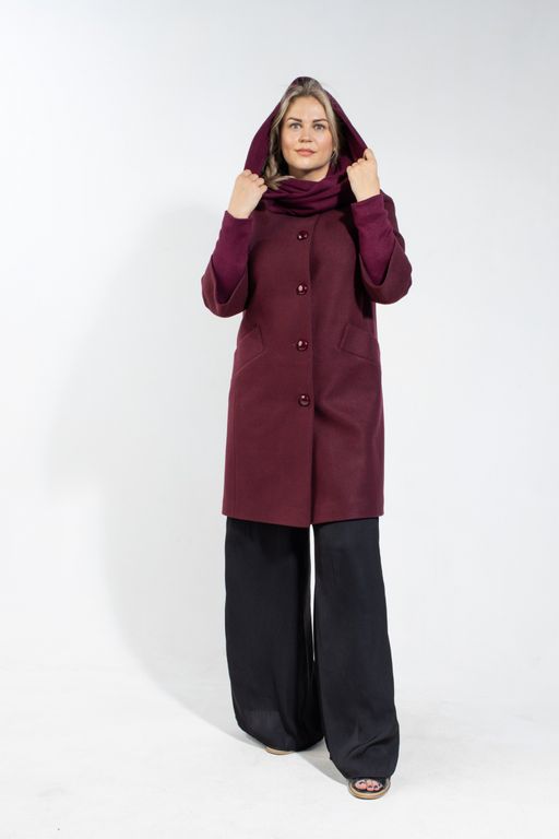 Кристина демисезонное пальто (вино ) - Дюто фото 3