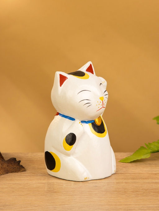 Сувенир «Кошка Неко», 6×6×11 см, дерево, белый