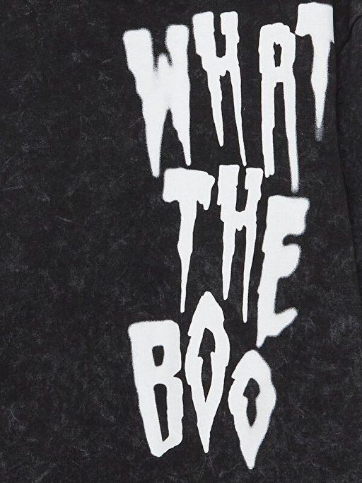 Bask?l? Uzun Kollu Erkek ?ocuk Hoodie ve E?ofman Alt? - Waikiki фото 3