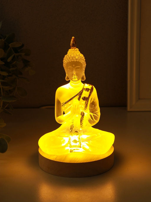 Фигурка светящаяся «Будда Анджали Мудра - молитва», прозрачный, 10×10×17.5 см