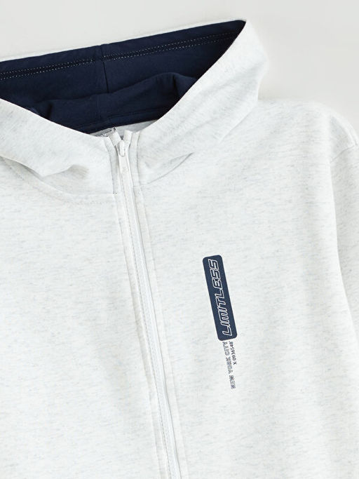 Kap??onlu Erkek ?ocuk Fermuarl? Sweatshirt