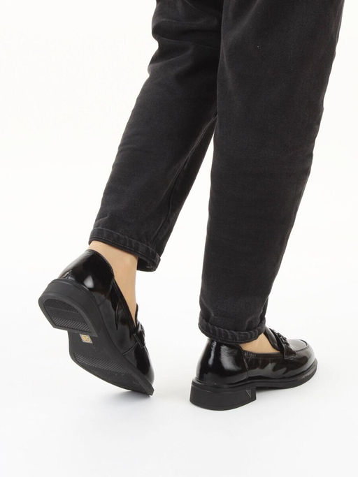 03-DEB104-3 BLACK Лоферы женские (натуральная кожа)