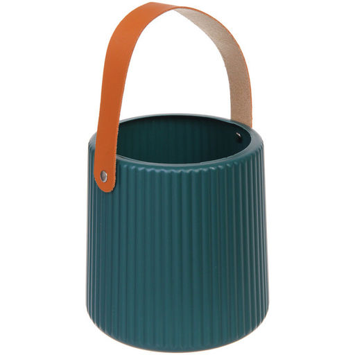 Цена за 2 шт. Ваза из пластика "Адель" 14*14,5см полоска,цвет зеленый