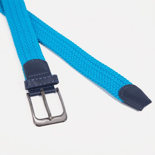 Ремень женский, ширина 3,5 см, плетёнка, пряжка металл МИКС, цвет голубой - Simaland фото 2