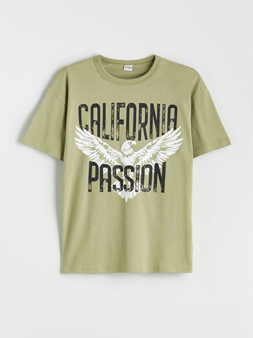Bisiklet Yaka California Bask?l? Erkek ?ocuk Ti??rt