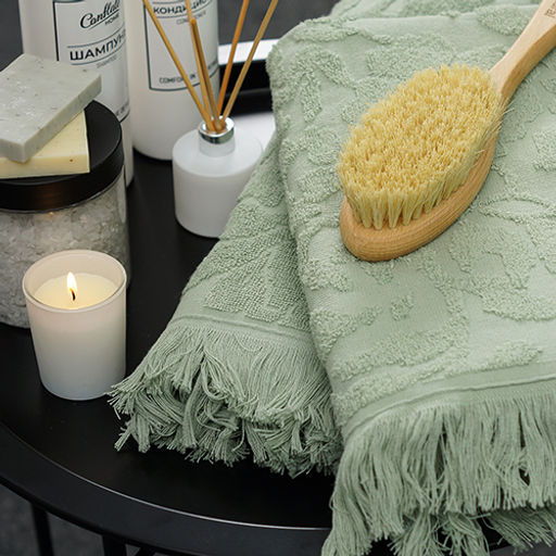 Набор махровых полотенец VERSAL 2 шт. (50х90 - 1 шт., 70х140 - 1шт.), 100% хлопок, 450 гр./кв.м. Сирень - Традиция фото 11