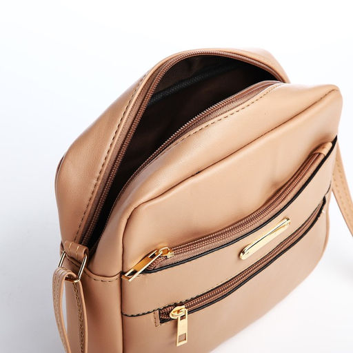 Сумка кросс-боди на молнии, цвет бежевый - Simaland фото 5