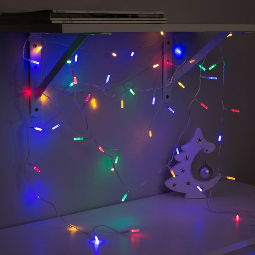 Гирлянда Нить 5 м с насадками Звёздочки, IP20, прозрачная нить, 50 LED, свечение мульти, 8 режимов, 220 В - Luazon lighting фото 6