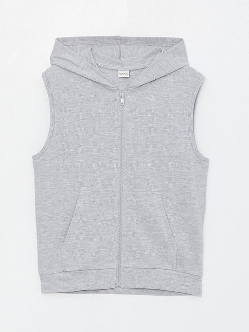 Kap??onlu Erkek ?ocuk Fermuarl? Yelek