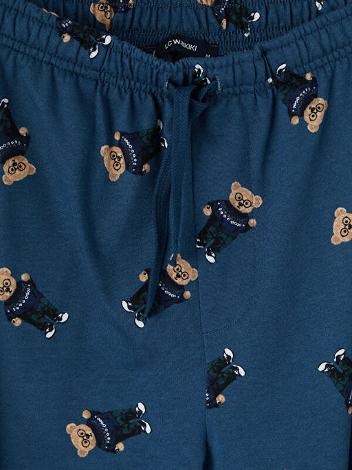 Regular Fit Bask?l? Erkek Pijama Alt