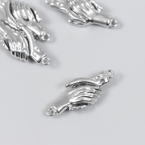 Цена за 4 шт. Застёжка магнитная металл «Руки», серебро, 3×1.3 см, (набор левая, правая)