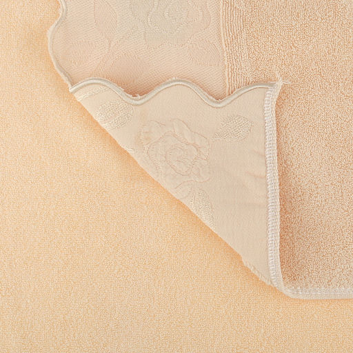 Полотенце махровое "Утренняя роза" 70х140см, хлопок 100%, бежевый (Китай)