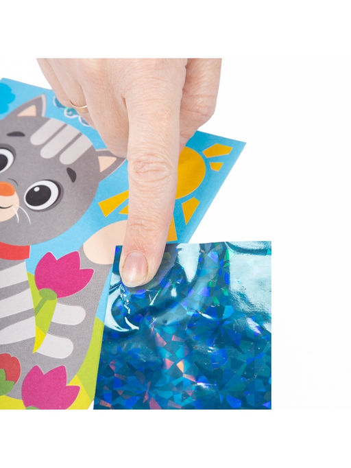 Набор для творчества. Аппликация фольгой "Котёнок" размер 138х165 мм (конверт, 6 цв)