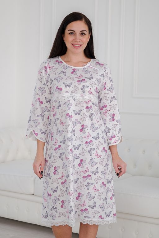 Ночная сорочка женская из футера Капучино бабочки - Амадэль фото 11