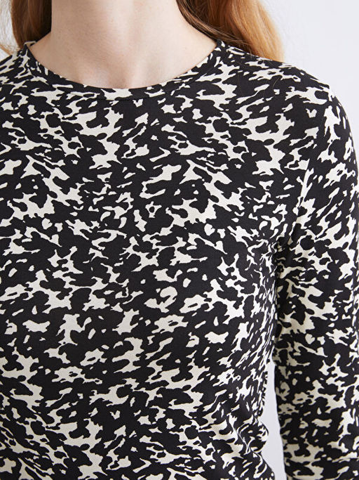 Bisiklet Yaka Desenli Bluz
