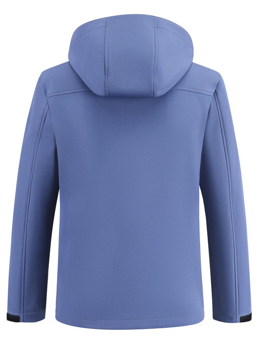 Ветровка мужская софтшелл виндстоппер с капюшоном спортивная синего цвета 9617_1S