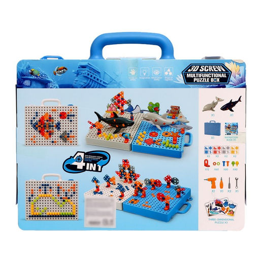 Конструктор винтовая мозаика Морской мир, с электрическим шуруповертом, 193 детали - Simaland фото 11