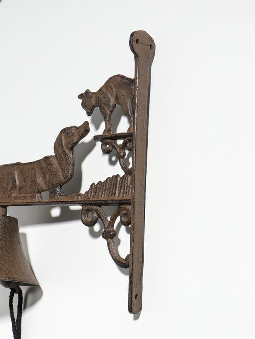 Колокол сувенирный чугун "Такса и кот" 28х25х10,5 см