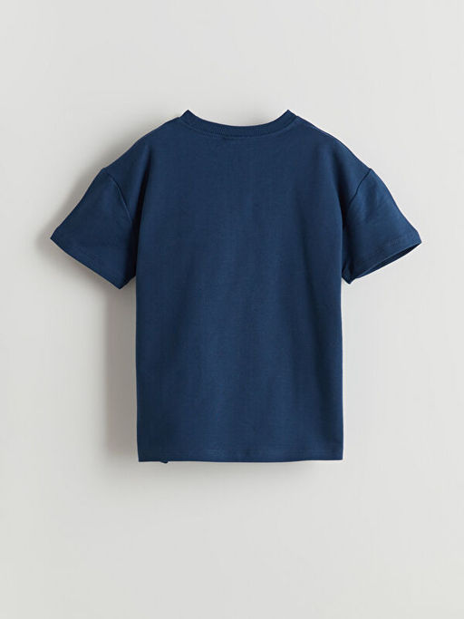 Yaz? Bask?l? Pamuklu Erkek ?ocuk Ti??rt