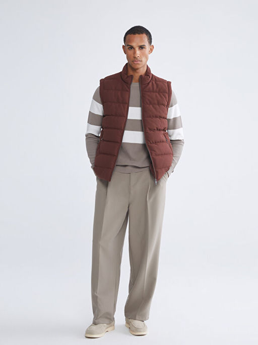 Slim Fit Dik Yaka Erkek ?i?me Yelek