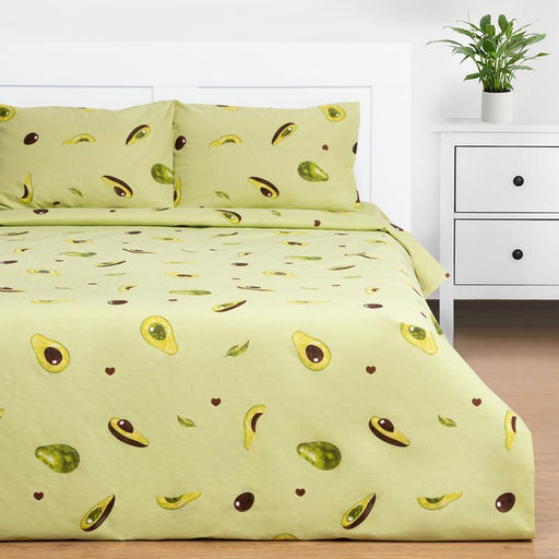 Постельное бельё Этель Евро Авокадо 200х217 см, 220х240см, 50х70см-2 шт, бязь, 125 г/м2