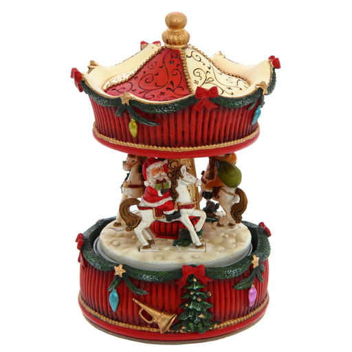 Фигурка декоративная с музыкой и функц. движения "Карусель", L10,5 W10,5 H17 см