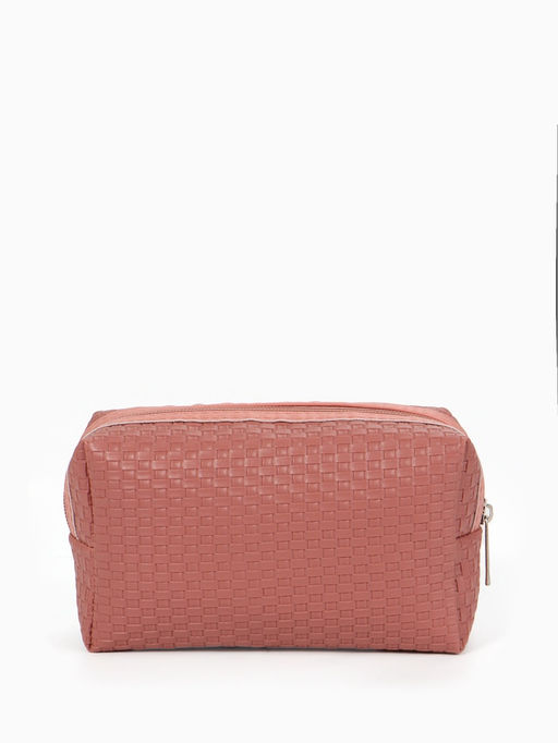 Косметичка универсальная, искусственная кожа, на молнии, тёмно-розовая