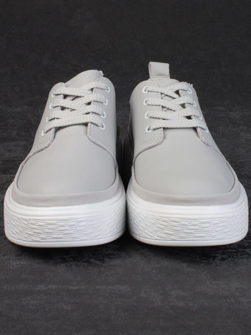 05-PDF88-2 GRAY Кроссовки женские (натуральная кожа)