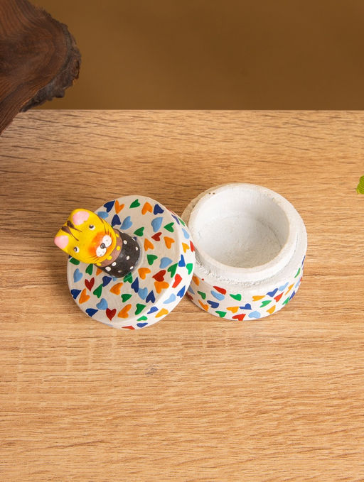 Сувенирная шкатулка «Котик», 4.5×4.5×6.5 см, дерево, разноцветная