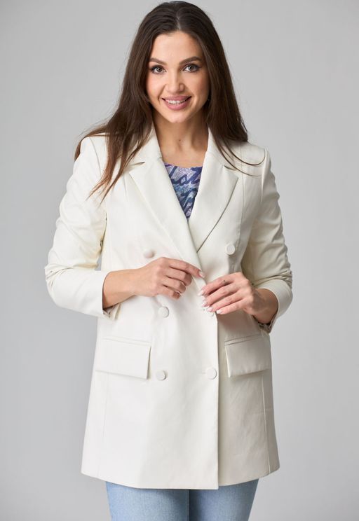 Жакет БелЭльСтиль 848 экокожа молочная фото 2