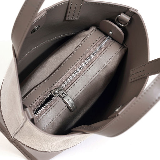 Женская сумка, замша/кожа, MIRONPAN 521215 Светло-серый