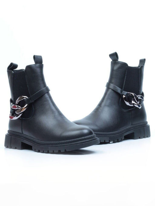 01-5267-1 BLACK Ботинки демисезонные (натуральная кожа, байка)