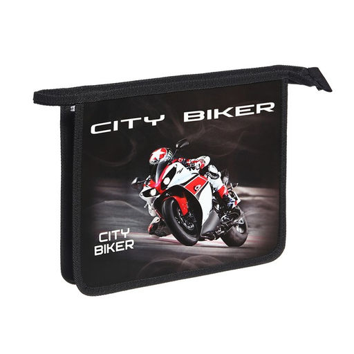 Папка для тетрадей А5, 195 х 245 х 50 мм, молния сверху, К 31ШК5, Сити байкер (объемный 3D-рисунок), ламинированный картон/текстиль - Calligrata фото 2