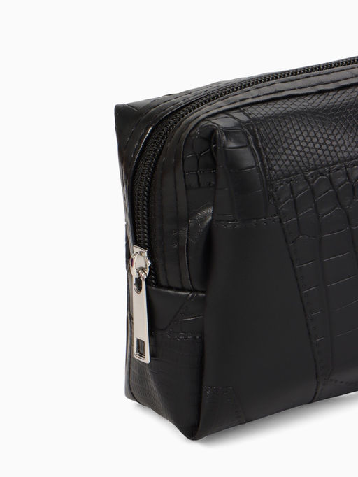 Косметичка ONE COLOR, на молнии, искусственная кожа, чёрная