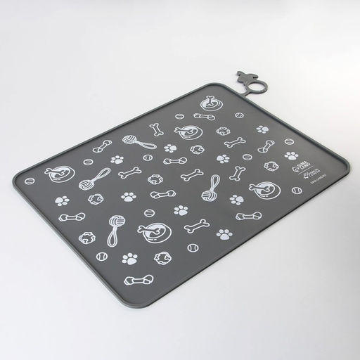 Коврик силиконовый под миску Паттерн, 30х40 см, серый - Пушистое счастье фото 3