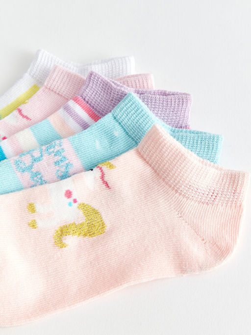 Desenli K?z ?ocuk Patik ?orap 5li - Waikiki фото 3