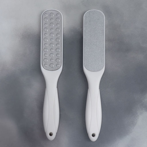 Пилка для пяток, овальная, лазерная, двусторонняя, 23 см, белая