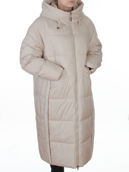 8891 LT. BEIGE Пальто зимнее женское (200 гр. холлофайбер)