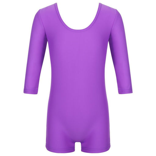 Купальник гимнастический Grace Dance, с шортами, с рукавом 3/4, р. 28, цвет фиолетовый  фото 9