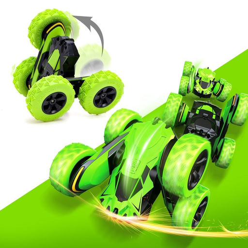 Машина-перевёртыш радиоуправляемая «Трюкач», работает от аккумулятора, цвет зелёный