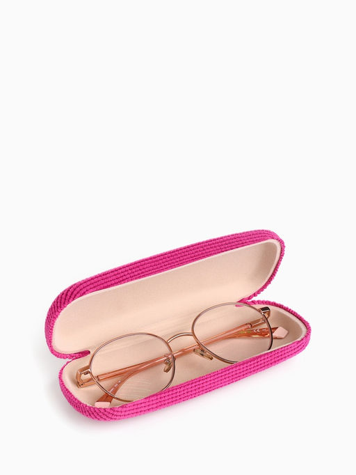 Футляр для очков на хлопушке, однотонный, размер 16×6×3.5 см, фуксия